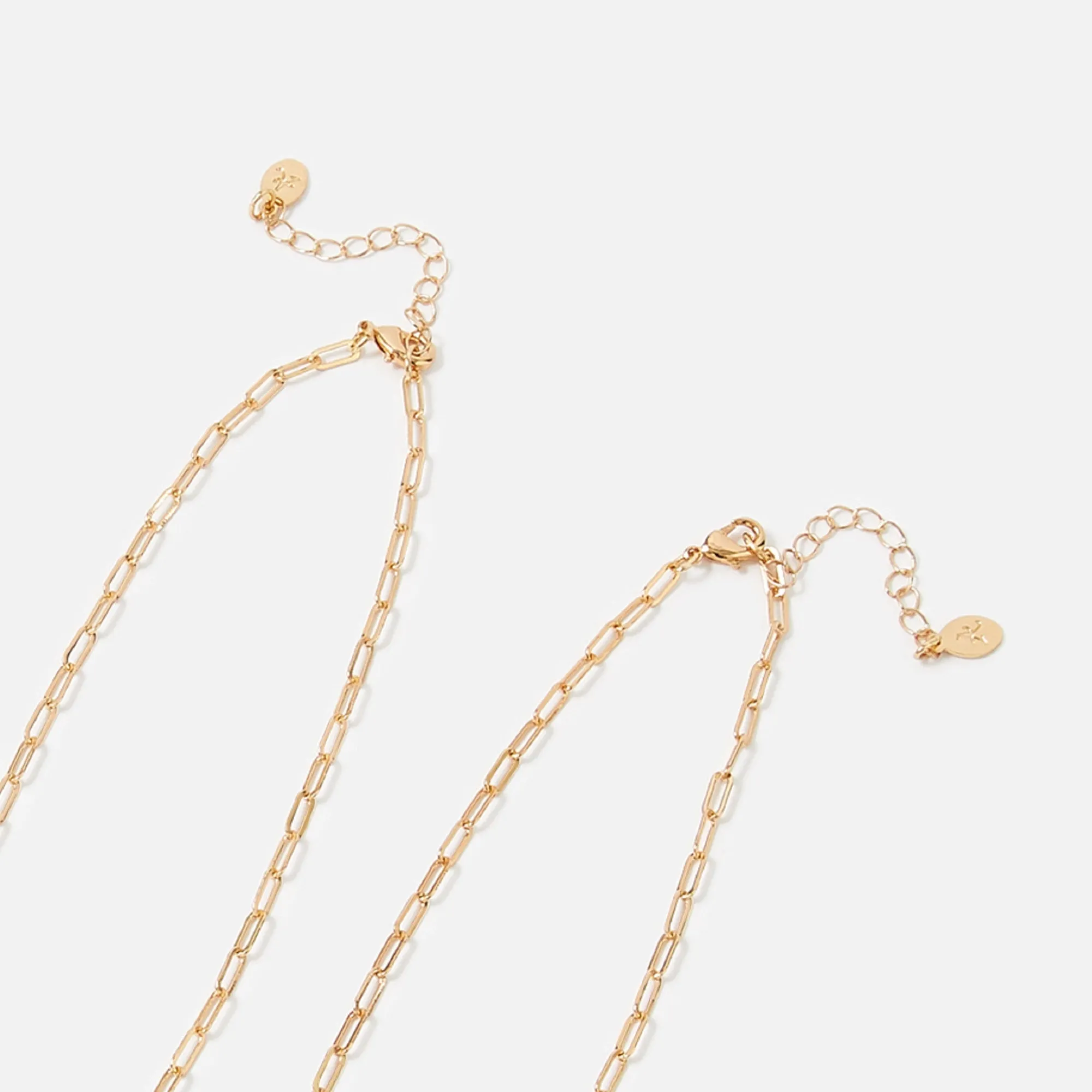 Accessorize London Women's Reconnected Pack Of 2 Enamel Charm Multi Row Necklace