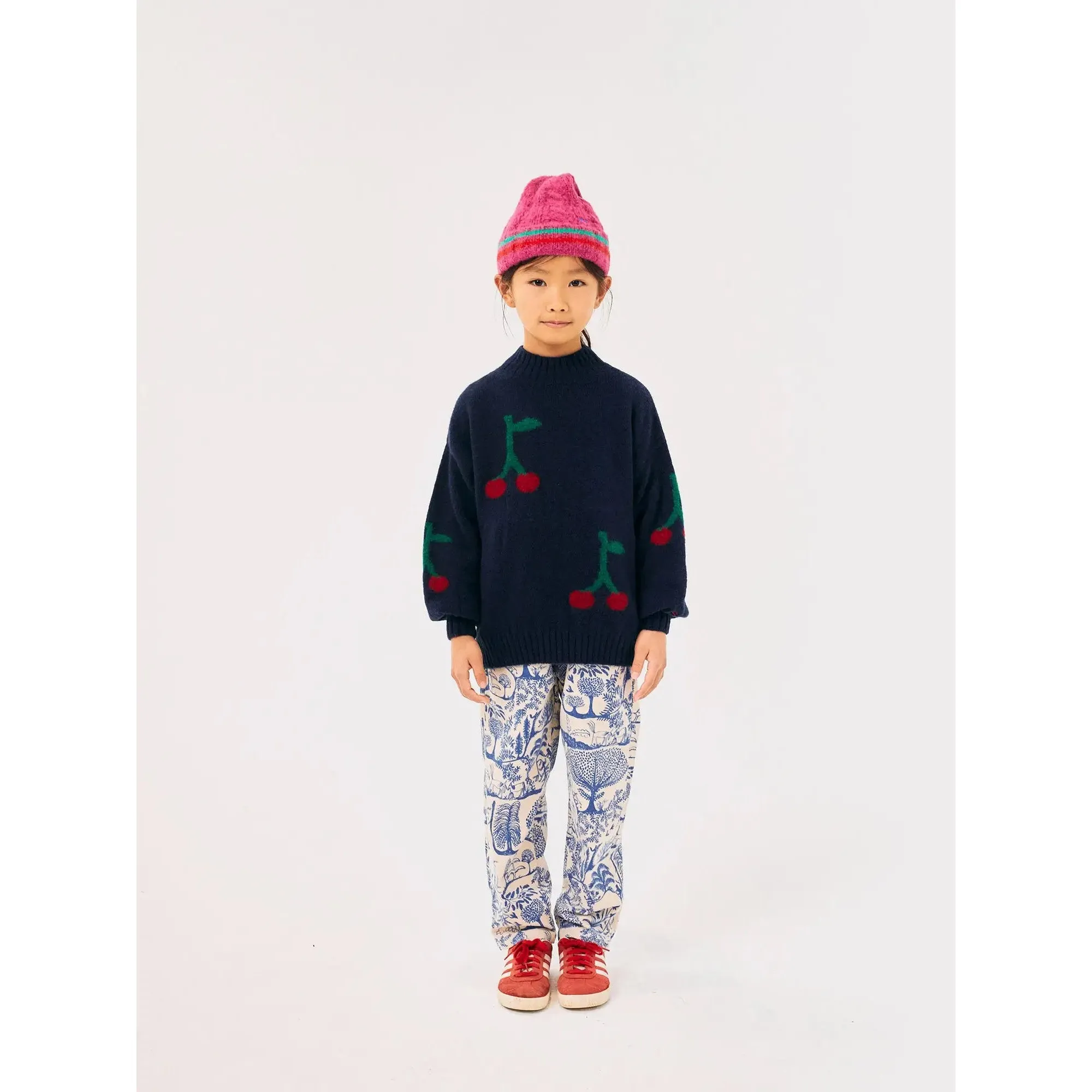 Bobo Choses Bobo Cherry All Over Turtle Neck Jumper - Navy Blue