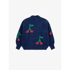 Bobo Choses Bobo Cherry All Over Turtle Neck Jumper - Navy Blue