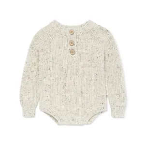 Knit Romper | Natural Fleck