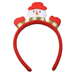 Ladies Christmas Snowman Aliceband Girls Red Santa Soft Headband