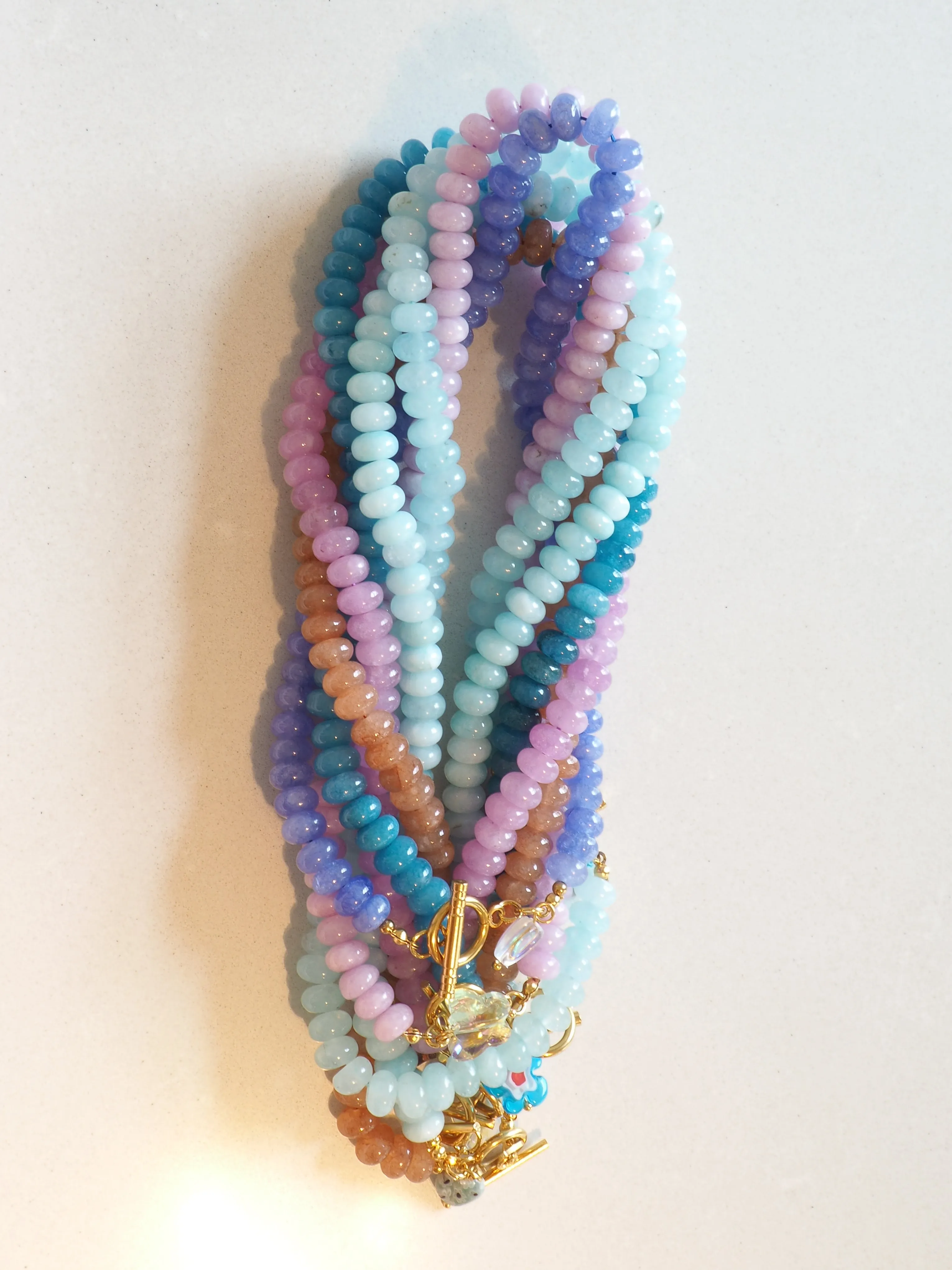 PASTEL NATURSTEIN HALSKETTE