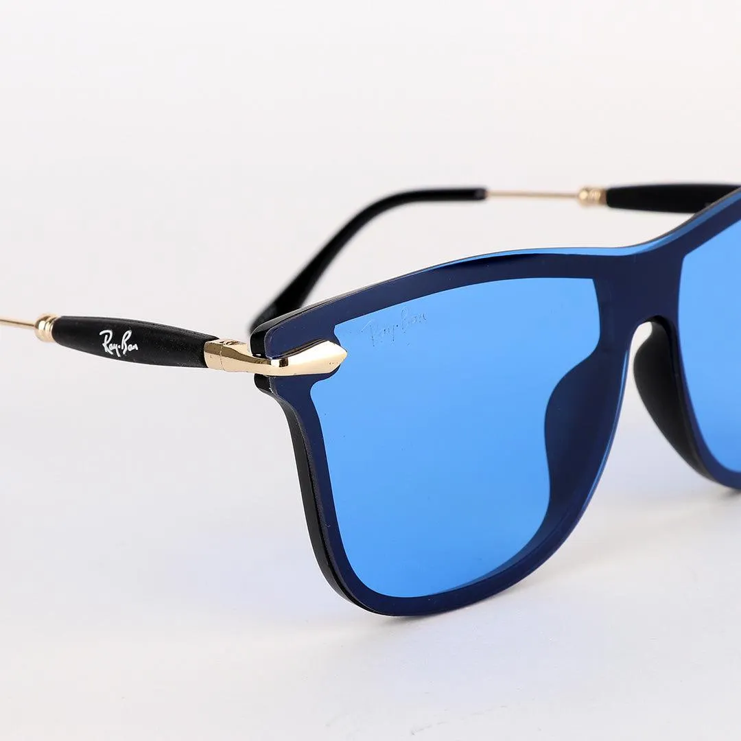 Ray-Ban Luxury Metal Hand Blue Lens Sunglasses
