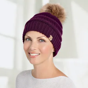 Ribbed Beanie with Pom-Pom