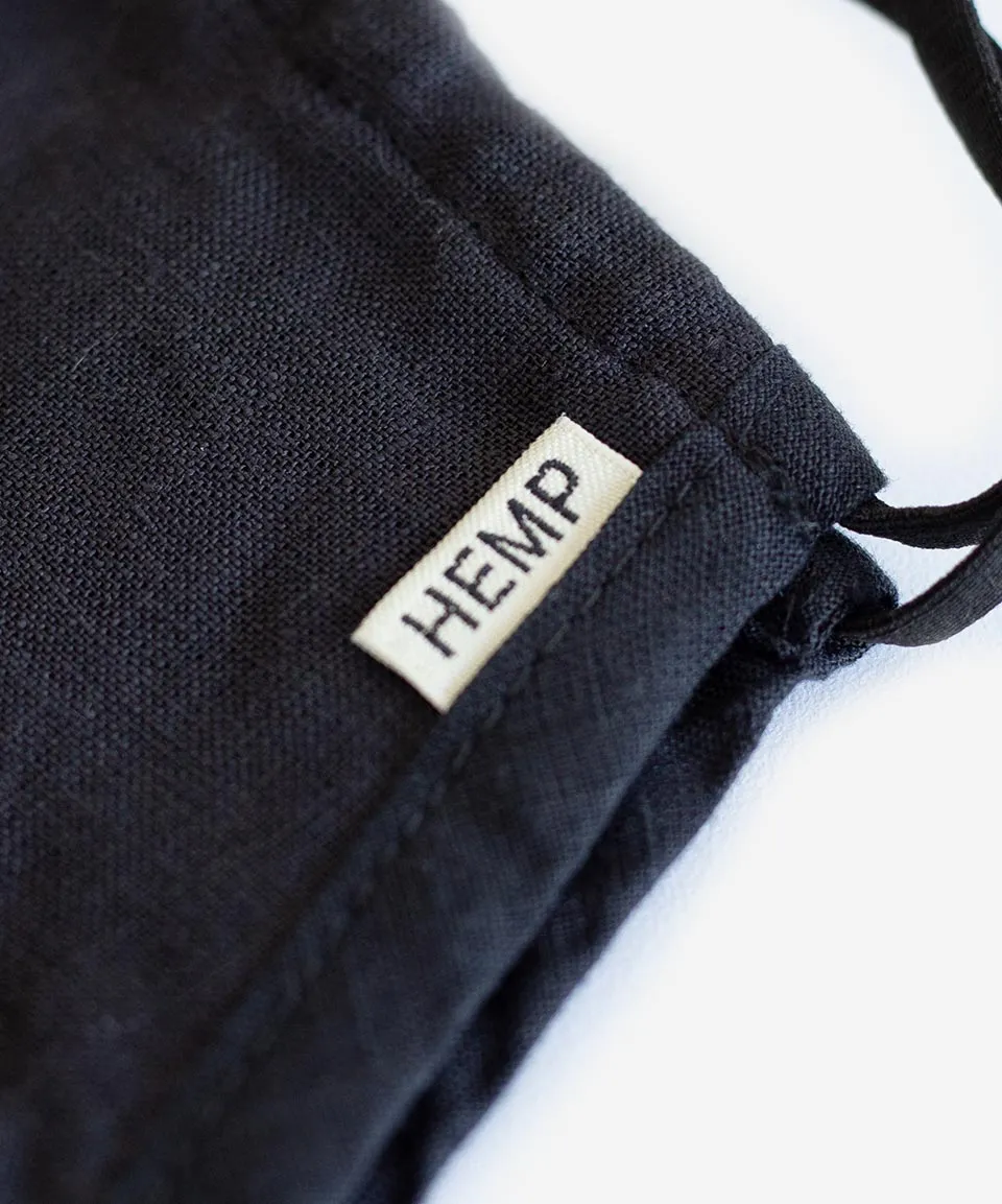 SA1NT Hemp Triple Layer Mask - Black