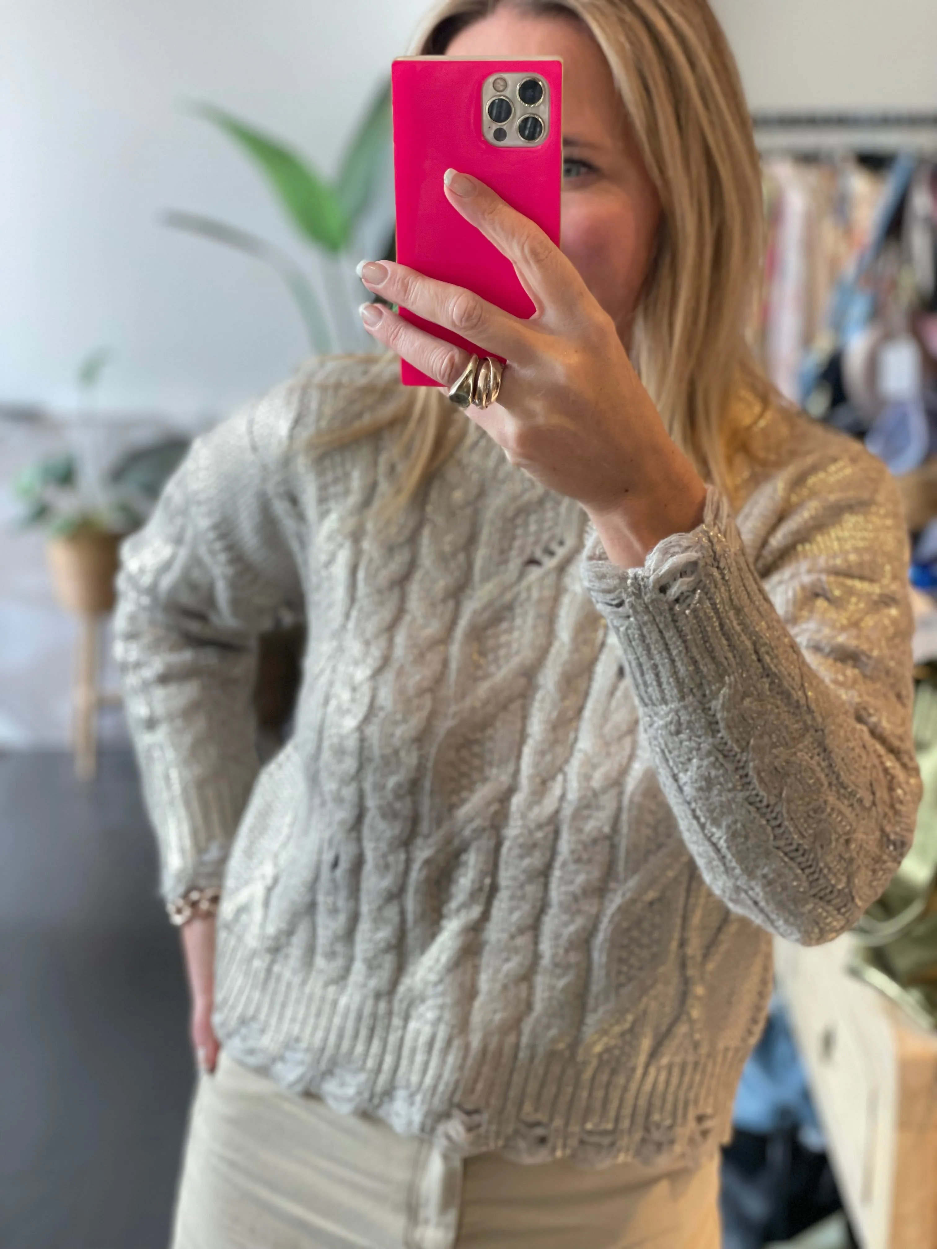 Shimmer Cable Knit