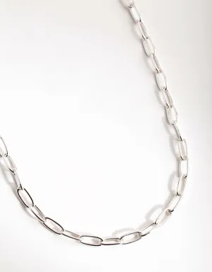 Silver Wide Chain Necklace