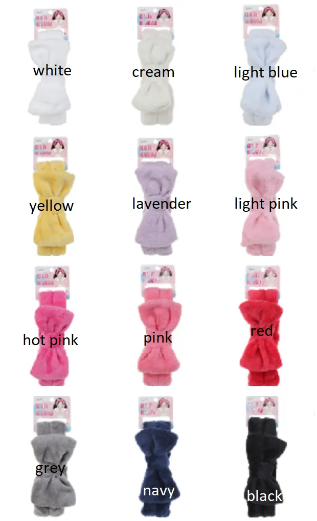 Solid Color Bow Beauty Spa Headband