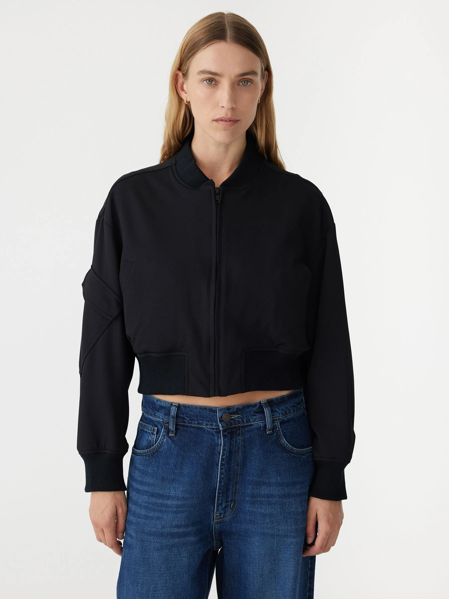 stretch twill bomber