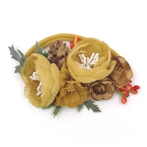 Sweet Floral Baby Girls Christening / Baptism Nylon Headband - (Style 4)