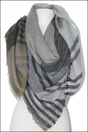 Tartan Plaid Big Square Blanket Scarf