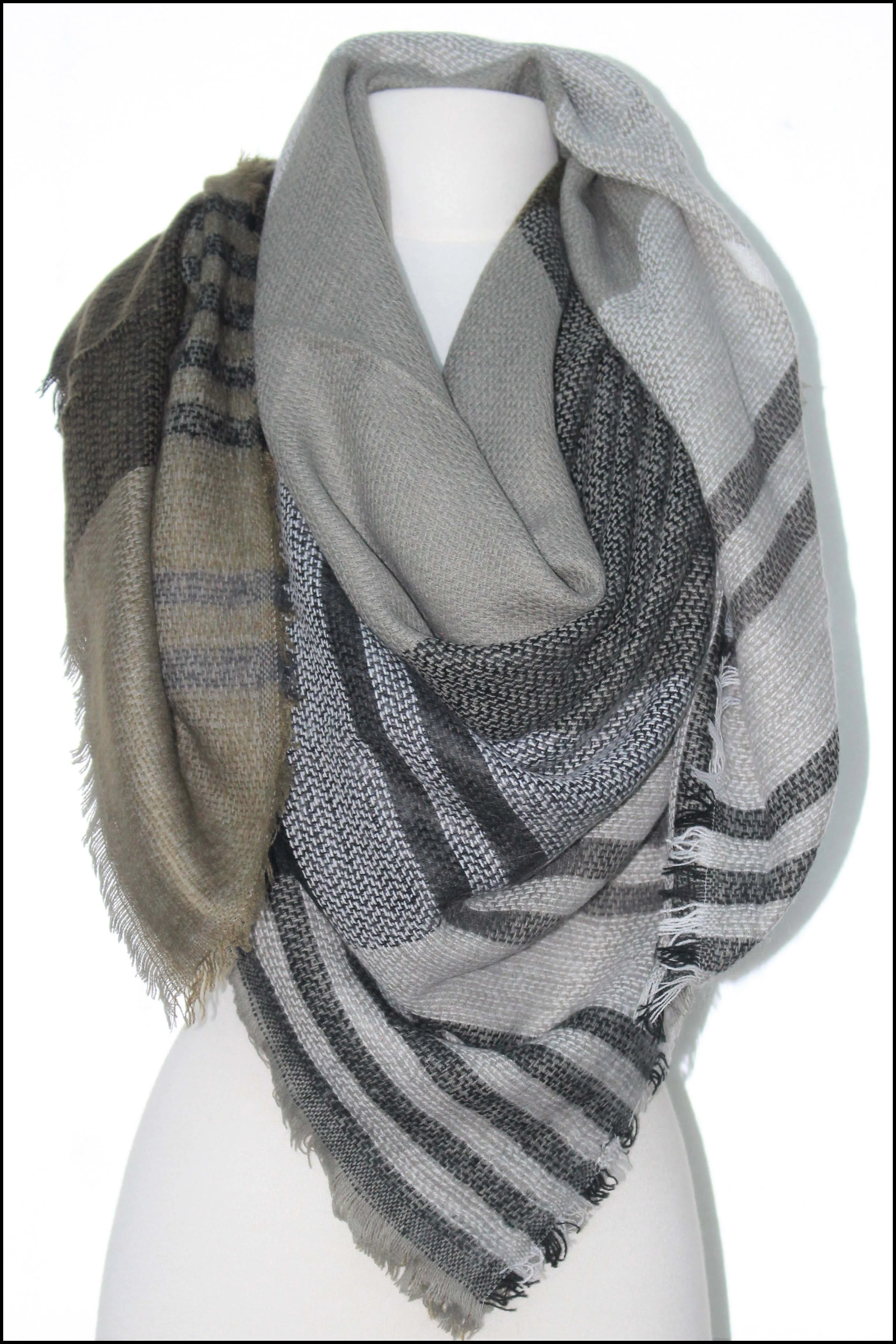 Tartan Plaid Big Square Blanket Scarf