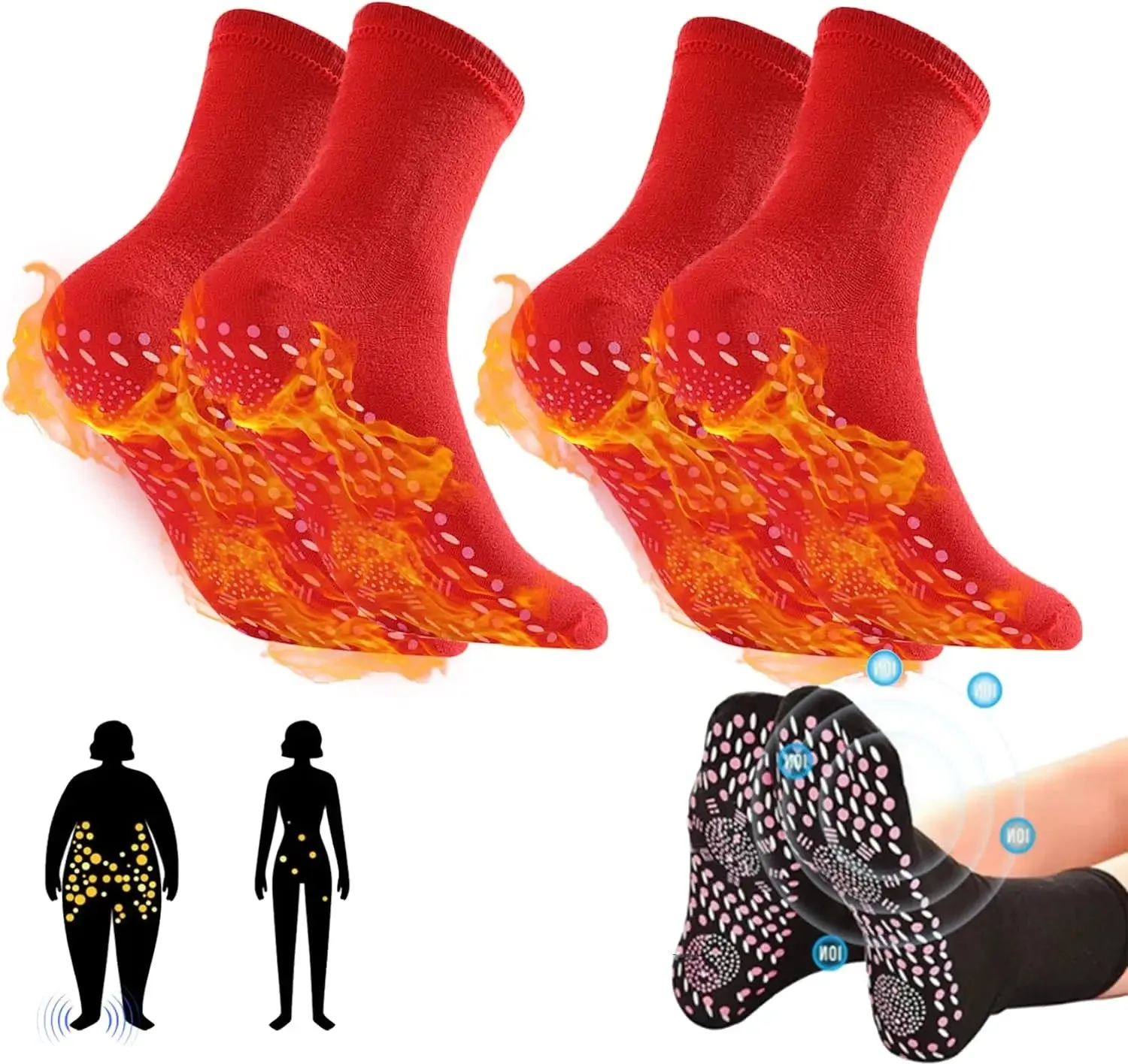 Tourmaline Slimming Health Socks  Self-Heating & Magnetic Foot Massage