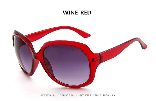 Trendy Classic Oval Shape Plastic Frame Sunglasses For Women