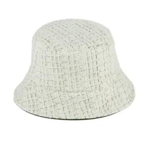 Tweed Leather  Reversible Bucket Hat