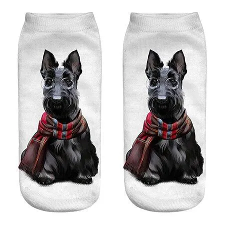 Unisex Cotton Ankle 3D Print Dogs Pattern Design Socks