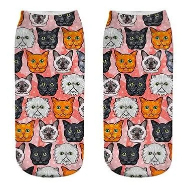Unisex Cotton Ankle 3D Print Dogs Pattern Design Socks