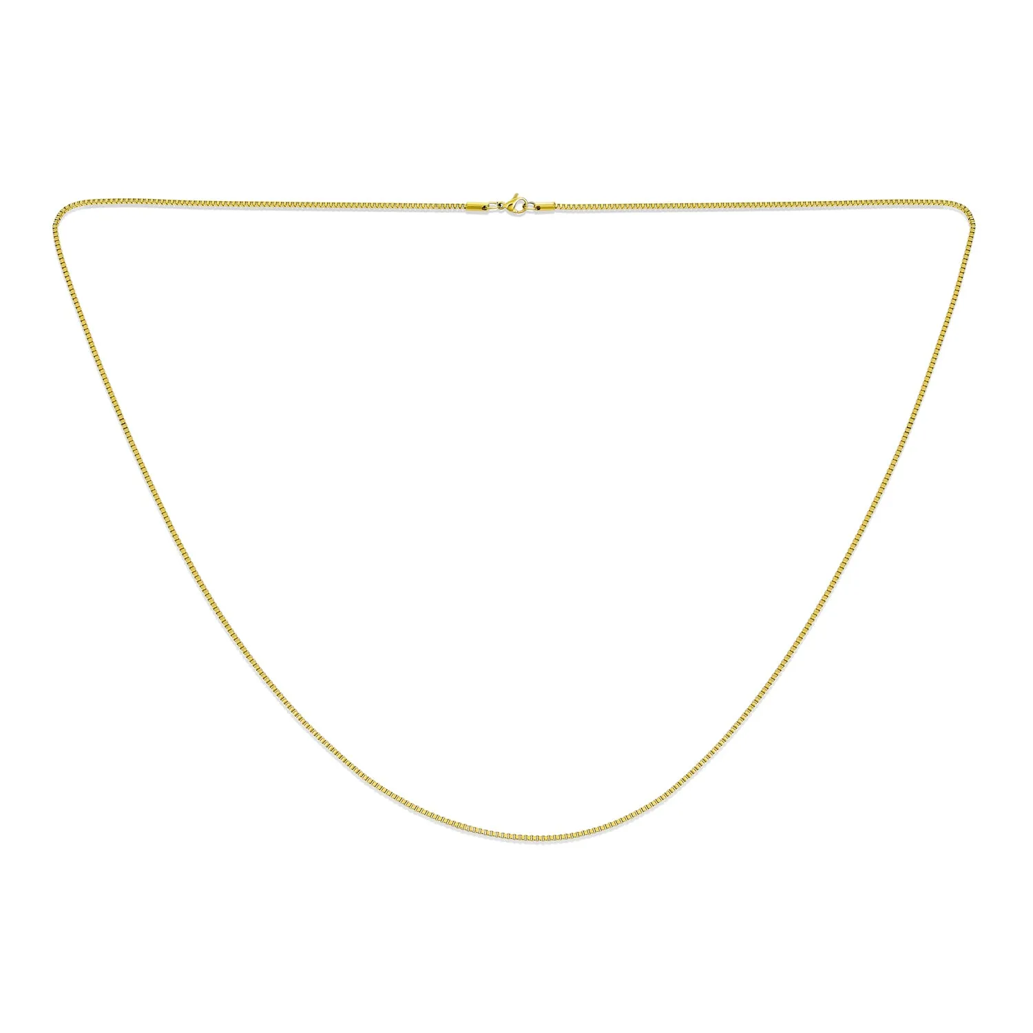 Unisex Venetian Box Link Chain Necklace Silver Gold Rose Gold Plated Stainless Steel