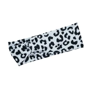 White & Black Leopard Headband