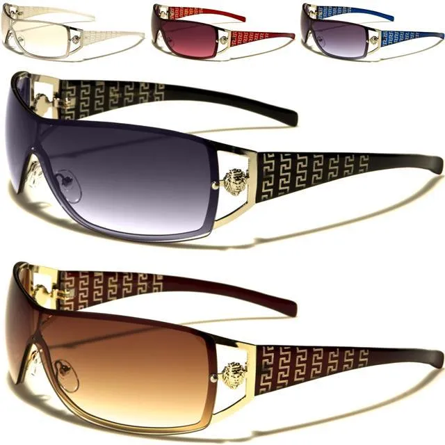 Women's Oversized Wrap around Semi-Rimless Retro Kleo Sunglasses