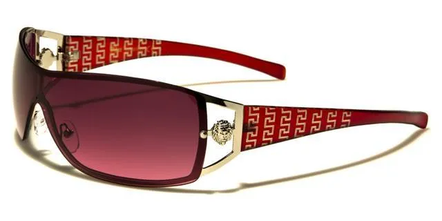 Women's Oversized Wrap around Semi-Rimless Retro Kleo Sunglasses
