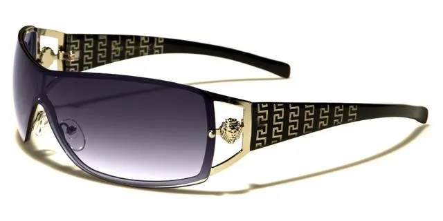 Women's Oversized Wrap around Semi-Rimless Retro Kleo Sunglasses