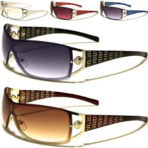 Women's Oversized Wrap around Semi-Rimless Retro Kleo Sunglasses