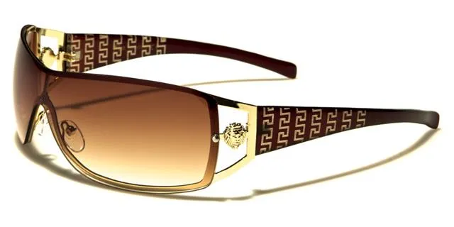 Women's Oversized Wrap around Semi-Rimless Retro Kleo Sunglasses