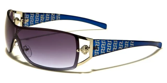 Women's Oversized Wrap around Semi-Rimless Retro Kleo Sunglasses