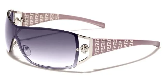 Women's Oversized Wrap around Semi-Rimless Retro Kleo Sunglasses